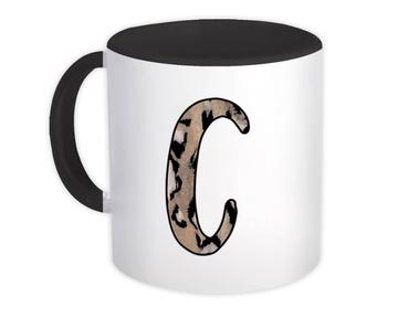 Monogram Letter C : Gift Mug Cheetah Initial ABC Animal Print CG7126C