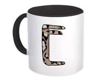 Monogram Letter E : Gift Mug Cheetah Initial ABC Animal Print CG7126E