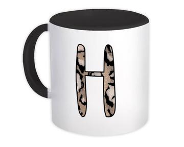Monogram Letter H : Gift Mug Cheetah Initial ABC Animal Print CG7126H