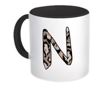 Monogram Letter N : Gift Mug Cheetah Initial ABC Animal Print CG7126N