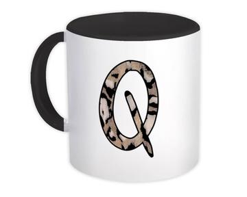 Monogram Letter Q : Gift Mug Cheetah Initial ABC Animal Print CG7126Q