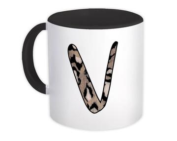 Monogram Letter V : Gift Mug Cheetah Initial ABC Animal Print CG7126V