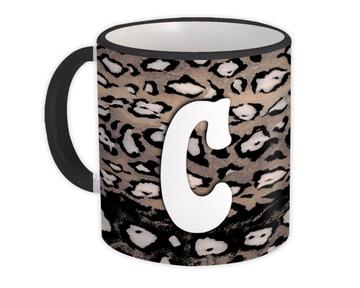 Monogram Letter C : Gift Mug Cheetah Initial ABC Alphabet Animal Print