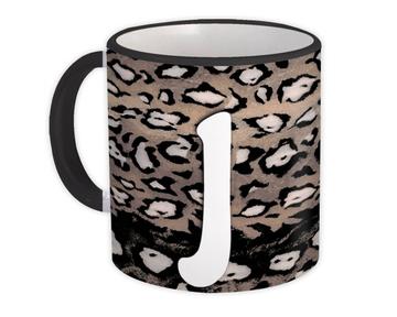 Monogram Letter J : Gift Mug Cheetah Initial ABC Alphabet Animal Print