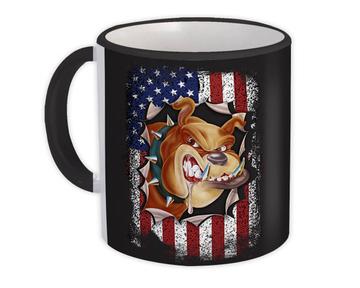 Bulldog American Flag : Gift Mug Dog Patriotic Pet USA United States 4th July