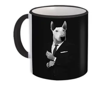 Bull Terrier Suit : Gift Mug Funny Boss Work Dog Mafia Mob Pitbull