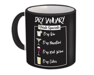 Dry January Humor : Gift Mug No Drink Zero Alcohol Month Social Life Wall Sign Poster