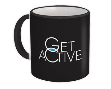 Get Active : Gift Mug Balanced Life Anti Stress Good Vibes Yoga Gym Wall Decor Art
