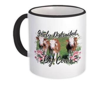 Cute Calves Photography : Gift Mug Small Cows Flowers Wall Decor Funny Animals Calf