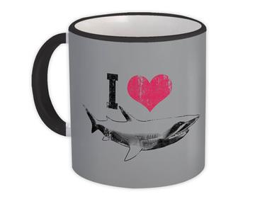 I Love Shark : Gift Mug Great White Water Animal For Teenager Room Decor Danger