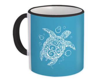 Swimming Turtle Silhouette : Gift Mug Nature Animal Protection Graphics Water Kids