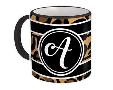 Monogram Letter A : Gift Mug Leopard Initial ABC Animal Print Graphic CG7807A