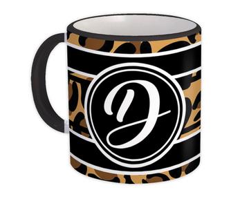 Monogram Letter D : Gift Mug Leopard Initial ABC Animal Print Graphic CG7807D
