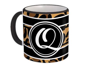 Monogram Letter Q : Gift Mug Leopard Initial ABC Animal Print Graphic CG7807Q