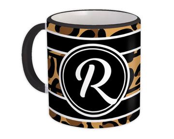 Monogram Letter R : Gift Mug Leopard Initial ABC Animal Print Graphic CG7807R