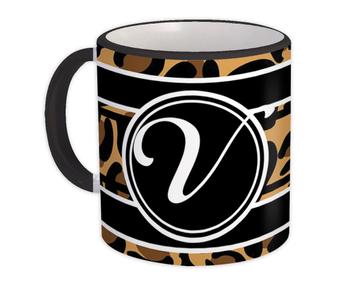 Monogram Letter V : Gift Mug Leopard Initial ABC Animal Print Graphic CG7807V