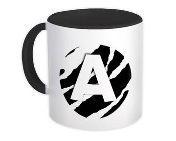 Monogram Letter A : Gift Mug Zebra Initial ABC Alphabet Animal Circle CG7816A