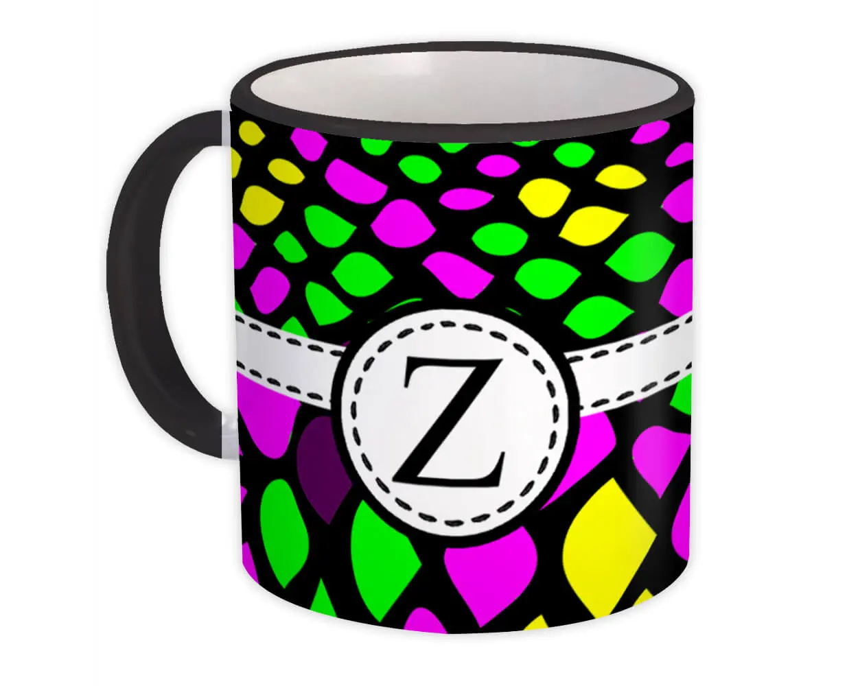 Monogram Letter Z : Gift Mug Neon Snake Initial ABC Alphabet Animal CG7830Z