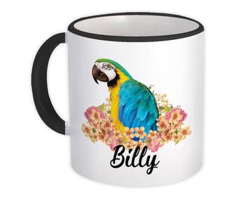 Personalized Macaw Blue : Gift Mug Flower Parrot Ecology Nature Aviary Customizable Billy