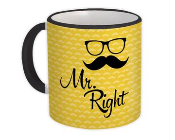 Mr Right : Gift Mug Husband Boyfriend Couple Set Decor