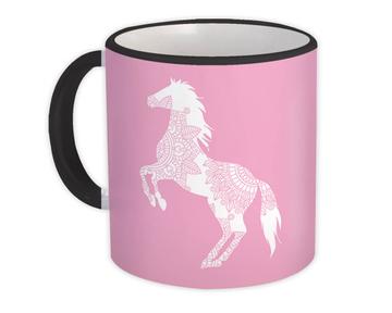 Horse Mandala Print : Gift Mug For Best Friend Birthday Feminine Trends Floral Art
