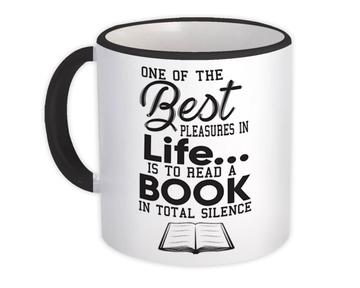 For Books Lover Reader : Gift Mug Reading Hobby Black And White Art Print Coworker