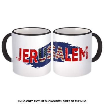 Jerusalem USA Israel : Gift Mug American Flag Jewish Jew Judaism Patriotic Art
