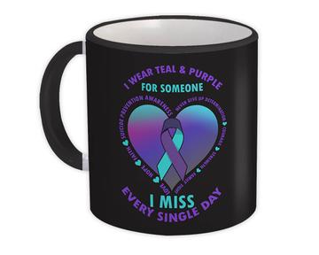 I Wear Teal And Purple : Gift Mug Suicide Prevention Awareness Hope Mental Health