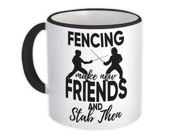 Fencing Fencers Silhouettes : Gift Mug Sport Athlete Friend Friendship Fight Lover