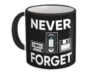 Retro Cassette Never Forget : Gift Mug Vintage Audiotape Videotape Floppy Disk Funny