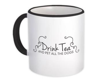 For Tea And Dog Lover : Gift Mug Hot Drink Drinker Cute Art Print Wall Decor