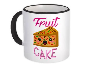 Cute Fruitcake Piece : Gift Mug Christmas Food Festive Holidays Secret Santa Kids