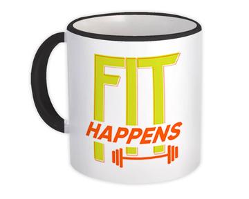 Fit Happens : Gift Mug Fitness Gym Lover Sport Sportive Active Life Personal Trainer