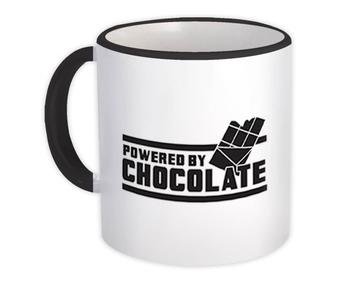 Powered By Chocolate Funny Art : Gift Mug For Best Friend Birthday Sweet Food Bar