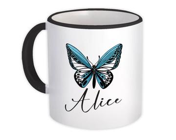 Personalized Blue Butterfly : Gift Mug Customizable Name