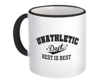 Unathletic Dept Rest Is Best : Gift Mug Athletic Sarcasm Humor Quote For Friend Funny