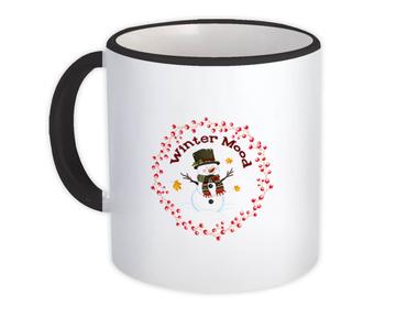 Winter Mood Christmas Snowman : Gift Mug For Kids Child Cute Sweet Art Print Celebration