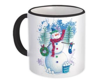 Cute Christmas Snowman : Gift Mug Sweet Art For Kid Child Winter Snowballs New Year