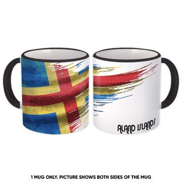 Aland Islands Flag : Gift Mug Modern Country Expat
