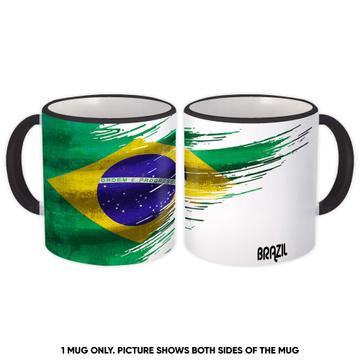 Brazil Flag : Gift Mug Modern Country Expat