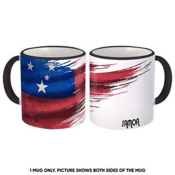 Samoa Flag : Gift Mug Modern Country Expat