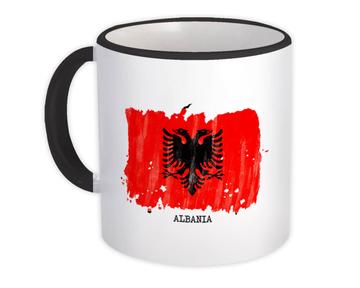 Albania Flag : Gift Mug Europe Travel Expat Country Watercolor