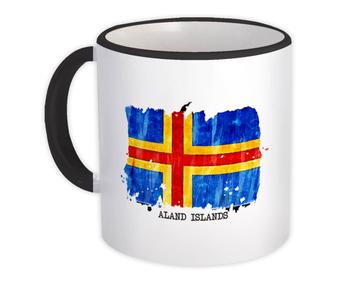 Aland Islands Flag : Gift Mug Europe Travel Expat Country Watercolor