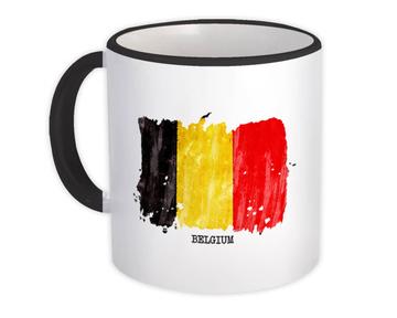 Belgium Flag : Gift Mug Europe Travel Expat Country Watercolor