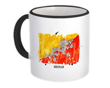 Bhutan Flag : Gift Mug Asia Travel Expat Country Watercolor