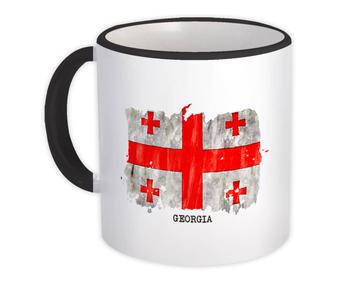 Georgia Flag : Gift Mug Europe Travel Expat Country Watercolor