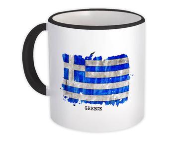 Greece Flag : Gift Mug Europe Travel Expat Country Watercolor