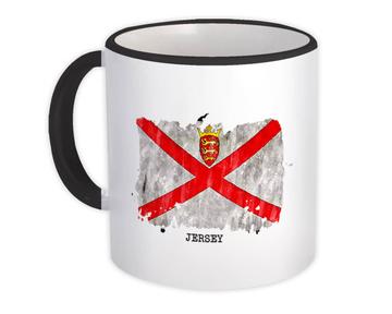 Jersey Flag : Gift Mug Europe Travel Expat Country Watercolor