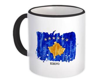Kosovo Flag : Gift Mug Europe Travel Expat Country Watercolor