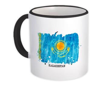 Kazakhstan Flag : Gift Mug Asia Travel Expat Country Watercolor